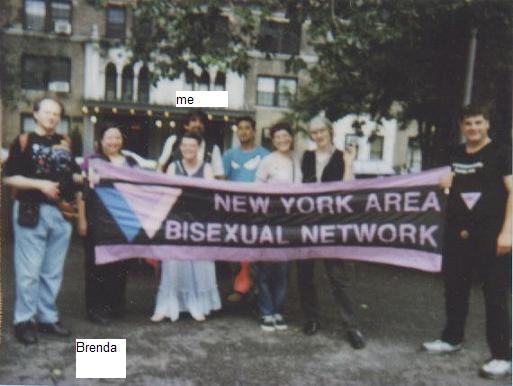 a photo of brenda and me at the Bi march 2001